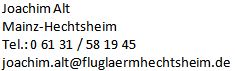 Adresse Joachim Alt